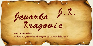 Javorko Kragović vizit kartica
